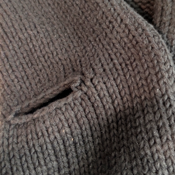 PURE | Original HANDKNIT Button Wrap | Soft 100% Knit Cotton Dark Navy Blue  OS - Picture 13 of 14